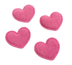APLIQUE CORAÇÃO VELUDO COTELÊ 3,5 CM - KIT COM 6 UNIDAES