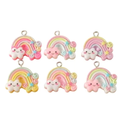 PINGENTE MINI ARCO-ÍRIS NUVEM CUTE - 5 UNIDADES - comprar online