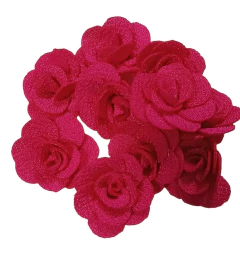 APLIQUE ROSA TECIDO 2,5 CM- 5 UNIDADES COR ÚNICA - comprar online