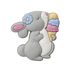 APLIQUES EMBORRACHADO COELHO CINZA COM SORVETINHO PÁSCOA - 2 UNIDADES - comprar online