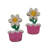 APLIQUE ACRÍLICO FLOR SORRIDENTE NO VASO- DUAS UNIDADES - comprar online