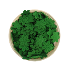 APLIQUE FLORZINHA PRENSADA TECIDO VERDE - 50 UNIDADES