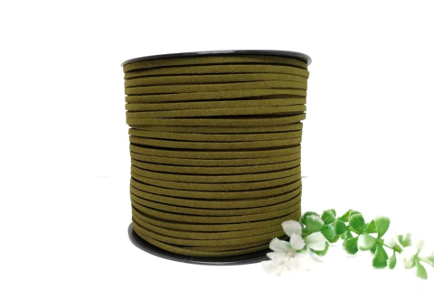 FIO DE CAMURÇA 3MM -VERDE OLIVA