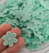 APLIQUE FLORZINHA PRENSADA TECIDO VERDE CANDY- 50 UNIDADES -