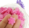 APLIQUE FLORZINHA PRENSADA TECIDO ROSA CHICLETE - 50 UNIDADES