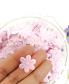 APLIQUE FLORZINHA PRENSADA TECIDO ROSA BEBE - 50 UNIDADES