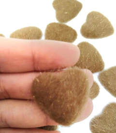 APLIQUE CORAÇÃO PELINHO BASE METAL - CARAMELO G - comprar online