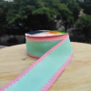 FITA PESPONTADA CANDY SINIMBU - VERDE ÁGUA COM ROSA