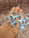 FECHO LAGOSTA AZUL BEBÉ CORAÇÃO- 2,5CM/ KIT COM 5 PARES