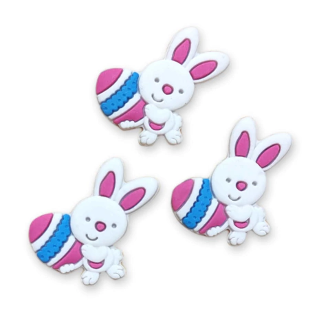 APLIQUE EMBORRACHADO PÁSCOA COELHO PINK - 2 UNIDADES