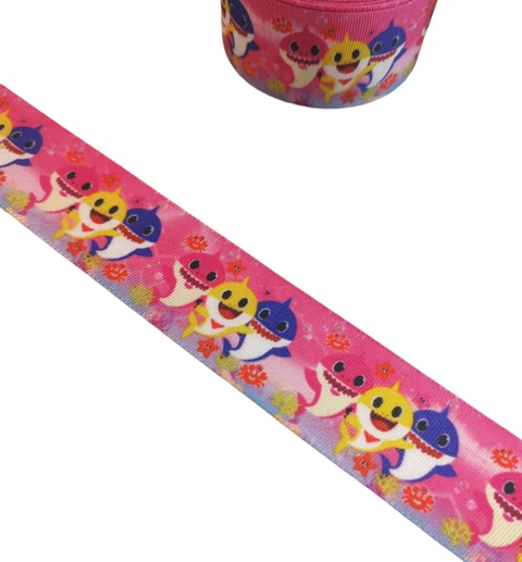 FITA IMPORTADA BABY SHARK FUNDO ROSA - METRO