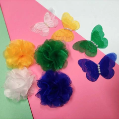 KIT ORGANZA COPA DO MUNDO - 4 FLORES E 4 BORBOLETAS