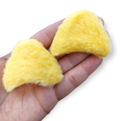 APLIQUE ORELHA GATINHO PELÚCIA AMARELO - PAR
