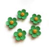 FLOR RESINA 25MM VERDE - KIT COM 2UNIDADES