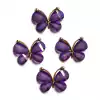 APLIQUE BORBOLETA METAL PEDRARIA ROXO - 2 UNIDADE