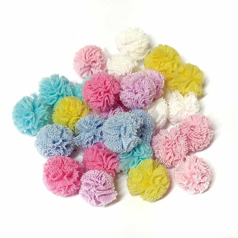 POMPOM MALHA 1,5 CM CANDY COLORS - 28 UNIDADES SORTIDAS