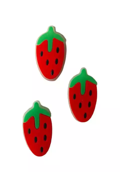 APLIQUE EMBORRACHADO MORANGO CUTE TRANSPARENTE - UNIDADE