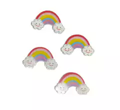 APLIQUE ARCO ÍRIS SORRIDENTE ACRÍLICO BRILHO - 2 UNIDADES