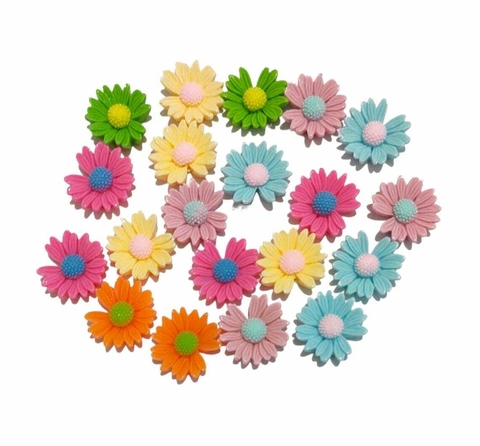 KIT APLIQUES FLOR MARGARIDA SORTIDA - 10 UNIDADES