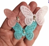 BORBOLETA VAZADA ORGANZA COM PÉROLA - UNIDADE