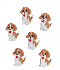 APLIQUE EMBORRACHADO CACHORRINHO CARAMELO E BRANCO - 2 UNIDADE - comprar online