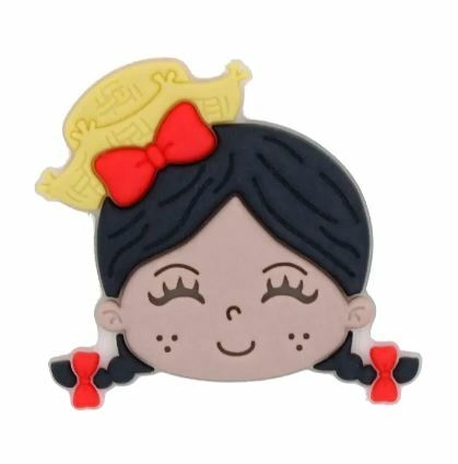 APLIQUE MENINA JUNINA CABELO PRETO - 2 UNIDADES