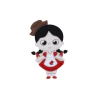 APLIQUE MENINA JUNINA CORPO - VESTIDO VERMELHO / 2 UNIDAES