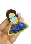 APLIQUE ACRÍLICO CURVADO PRINCESA BRANCA DE NEVE 7CM - UNIDADE