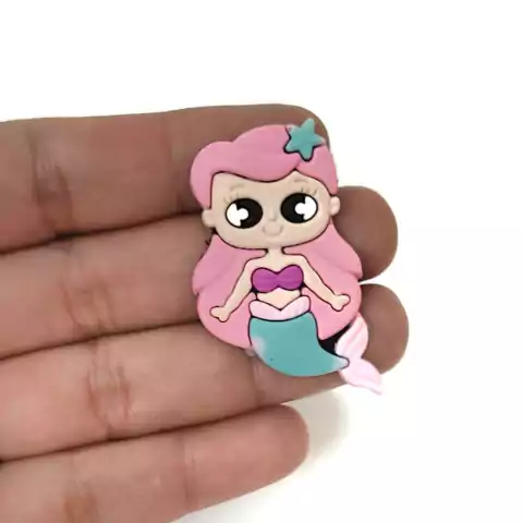 APLIQUE EMBORRACHADO SEREIA ROSA - 2 UNIDADES