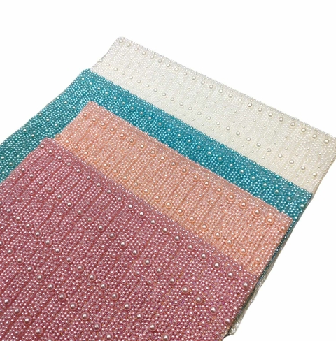TIRA DE MANTA DE PÉROLAS - UNIDADE 10MM X 40CM