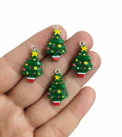 PINGENTE ARVORE DE NATAL 2,5 CM - 2 UNIDADES