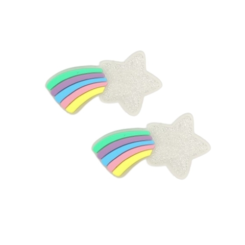 APLIQUE EMBORRACHADO YAMA ESTRELA ARCO-ÍRIS P 5CM - 2 UNIDADES