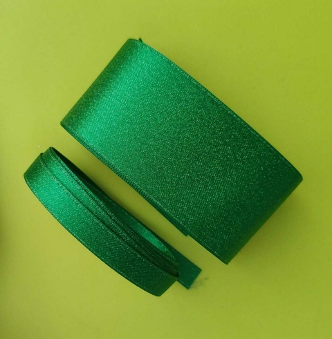 FITA SANDING CETIM COM LUREX 38MM E 10MM VERDE NATAL - METRO