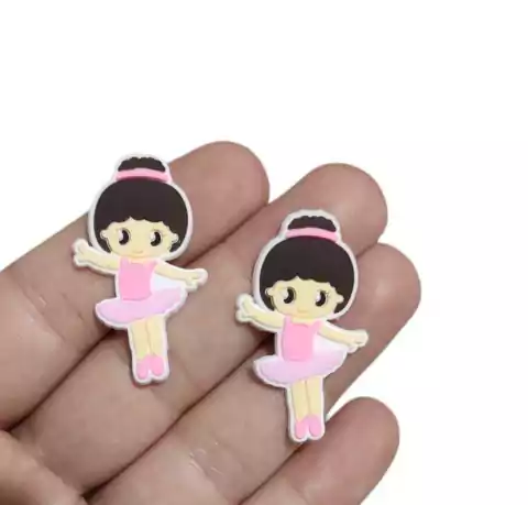 APLIQUE EMBORRACHADO BAILARINA FAIXA ROSA - 2 UNIDADE