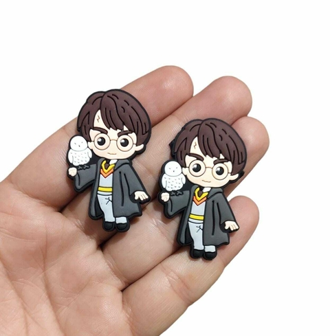 APLIQUE EMBORRACHADO HARRY POTTER COM CORUJA - 2 UNIDADES