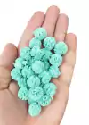 POMPOM MALHA VERDE ÁGUA 15MM - 10 UNIDADES