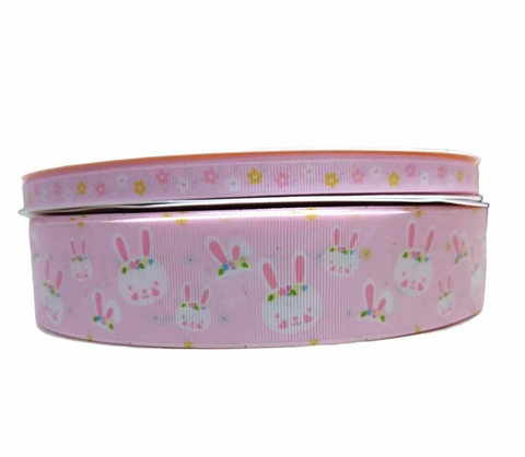 FITA YAMA PÁSCOA COELHOS CUTE FUNDO ROSA BEBE N9 E N2 - METRO