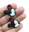 APLIQUE EMBORRACHADO MINNIE PERFIL COM LAÇO VERMELHO - 2 UNIDADES