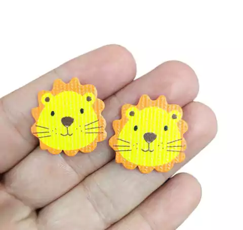 APLIQUE RESINA LEÃO TEXTURA - 2 UNIDADES