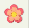 APLIQUE FLOR JUNINA COM BOTÃO PESPONTADA SALMÃO E ROSA - 2 UNIDADES
