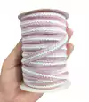FITA YAMA 10MM ROSE TRABALHADA TRAMA BRANCA CENTRAL - METRO