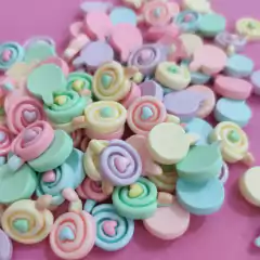 MINI APLIQUE YAMA RESINA PIRULITO CORAÇÃO - 10 UNIDADES - comprar online