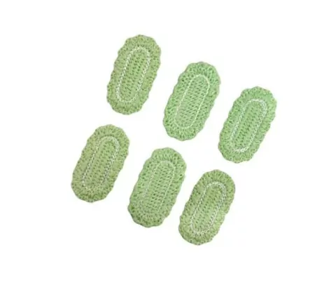 APLIQUE BASE DE BICO DE PATO AREDONDADA CROCHE - 2UNIDADES/ VERDE