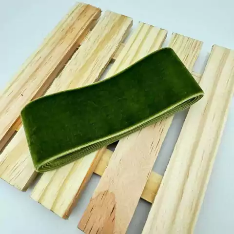 FITA DE VELUDO YAMA VERDE MUSGO 38MM 22MM 10MM - METRO