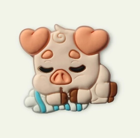 APLIQUE EMBORRACHADO BABY PORQUINHO - 2 UNIDADES