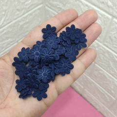 APLIQUE FLORZINHA PRENSADA AZUL MARINHO - 50 UNIDADES