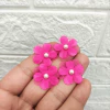 APLIQUE FLOR PINK VOAL COM PEROLA - 4UNIDADES
