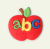 APLIQUE EMBORRACHADO ESCOLAR MAÇÃ COM ABC - 2 UNIDADES