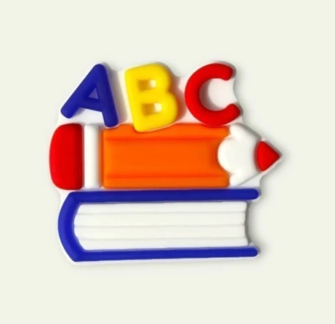 APLIQUE EMBORRACHADO ESCOLAR CADERNO COM LÁPIS E ABC - 2 UNIDADES - comprar online