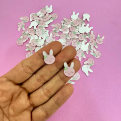 APLIQUE MINI COELHO RESINA GLITTER - 5 UNIDADES - comprar online